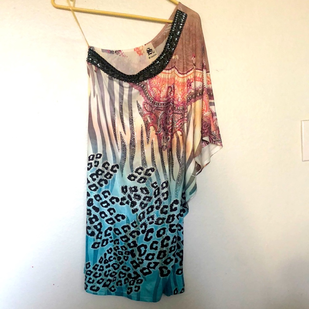 One shoulder mini dress